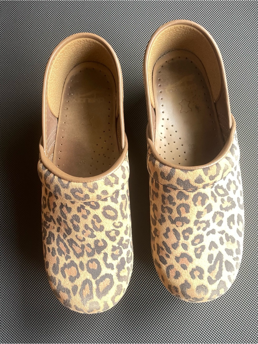 Dansko Leopard-Print Slip-On Clog in Tan and Brown - Picture 2 of 5